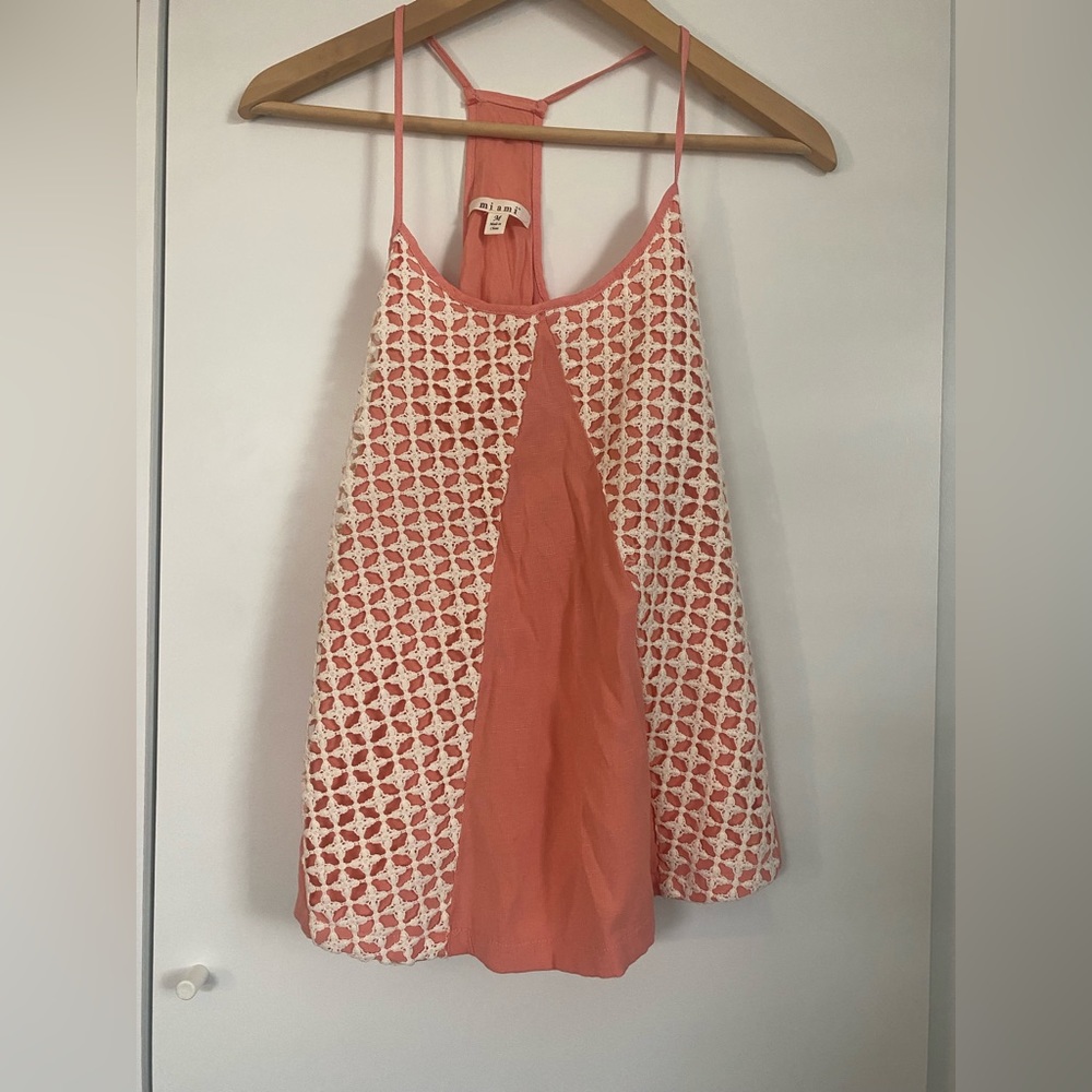 Miami coral flowy tank